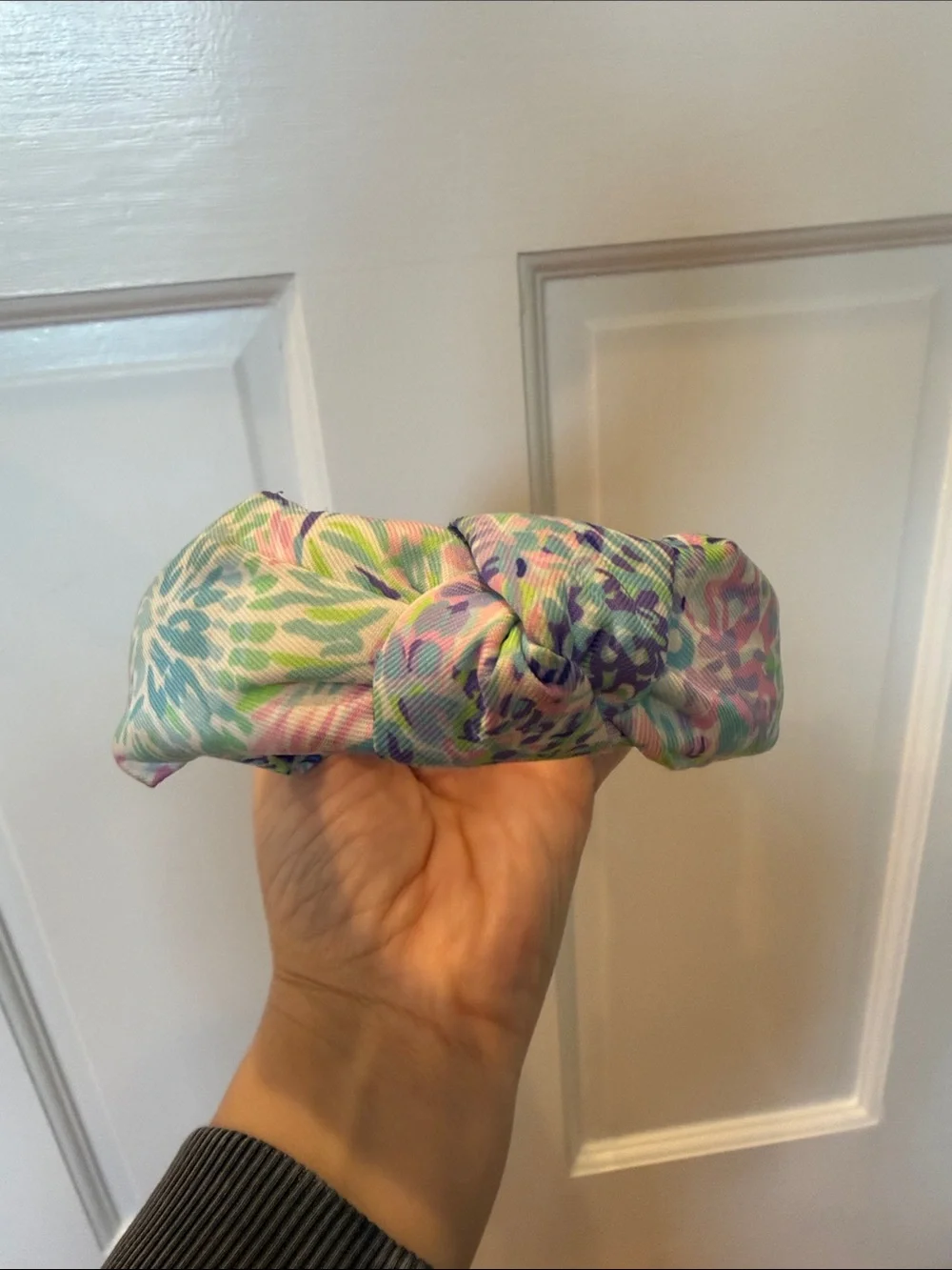 Kids Floral Knot Headband - Lavender & Aqua